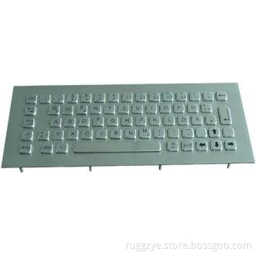 Vandal proof rugged panel mount stainless steel keyboard fo